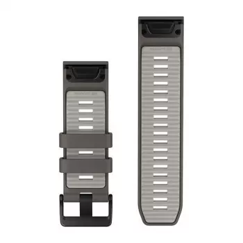 Garmin QuickFit 26 Laikrodžių Apyrankės, Pebble Grey/Silver Grey Silikoninės [010-14510-00]