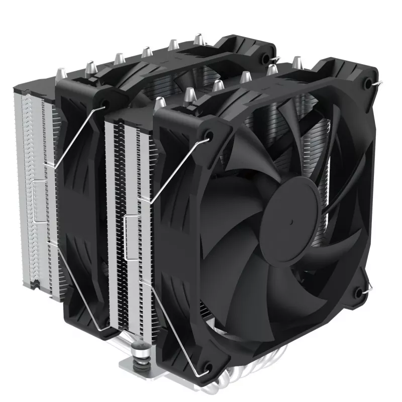 Zalman CNPS12X BP juodas CPU aušintuvas - 120 mm PWM ventiliatorius, mėlynas LED, 6 šilumos vamzdeliai, Intel/AMD