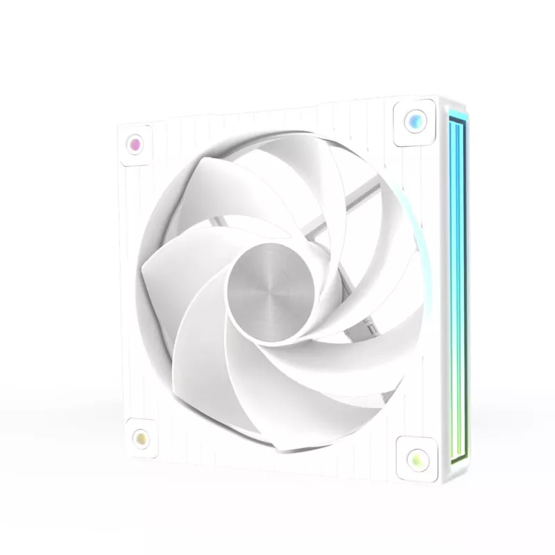 Zalman ZM-DF120R baltas 120 mm atvirkštinių menčių ventilatorius su grandinine PWM ir ARGB