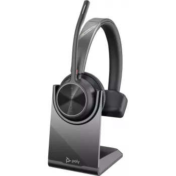 HP Poly Voyager 4300 UC serijos 4310 belaidės ant ausų uždedamos ausinės su USB-C adapteriu ir stovu, Zoom sertifikuotos 218474-01