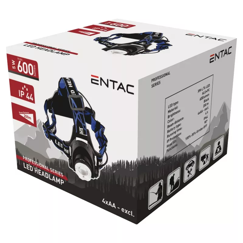 ENTAC Zoom 5W aliuminis LED žibintuvėlis