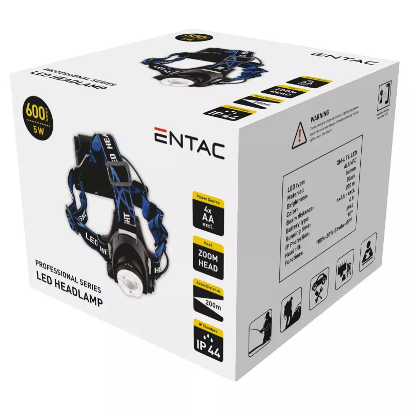 ENTAC Zoom 5W aliuminis LED žibintuvėlis