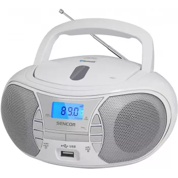 SENCOR SPT 2700WH CD/BT/MP3/USB/FM radijo boombox baltas