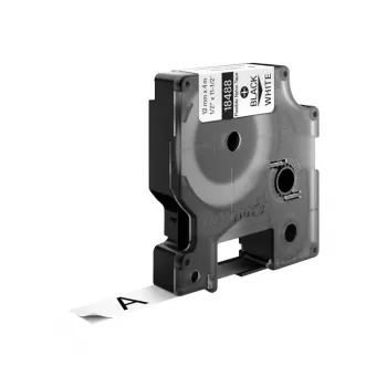 DYMO Rhino IND 12 mm juoda ant baltos nuolatinės nailono etikečių juostos kasetė (18488, S0718100)