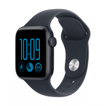 Apple Watch SE 3 GPS 40mm vidurnakčio spalvos aliuminio korpusas su tamsiai mėlyna sportine apyranke - S/M