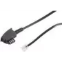 ShiverPeaks 70093-KOMSA - 3 m - TAE-F - RJ-11 - juodas - vyriškas/vyriškas - apvalus telefono kabelis