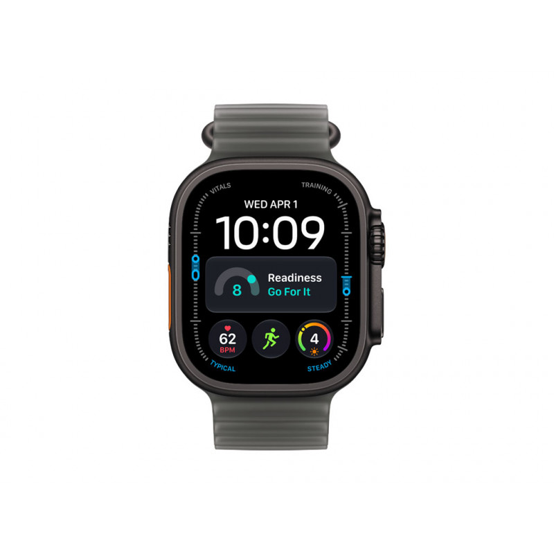 Apple Watch Ultra 4 GPS + Cellular 49 mm juodo titano korpusas su permatoma juoda Ocean apyranke