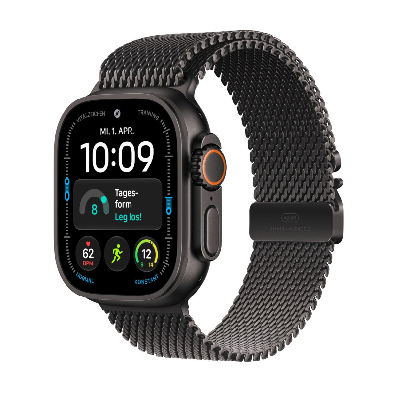 Apple Watch Ultra 4 GPS + Cellular 49 mm juodo titano korpusas su juodo titano Milano apyranke - M