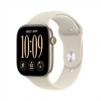 Apple Watch Series 12 GPS 42 mm auksinis aliuminio korpusas su smėlio spalvos sportine apyranke, S/M