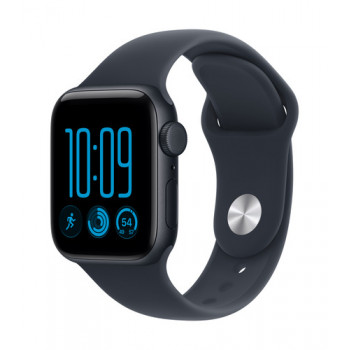 Apple Watch SE 3 GPS + Cellular 40mm vidurnakčio spalvos aliuminio korpusas su tamsiai mėlyna sportine apyranke - S/M