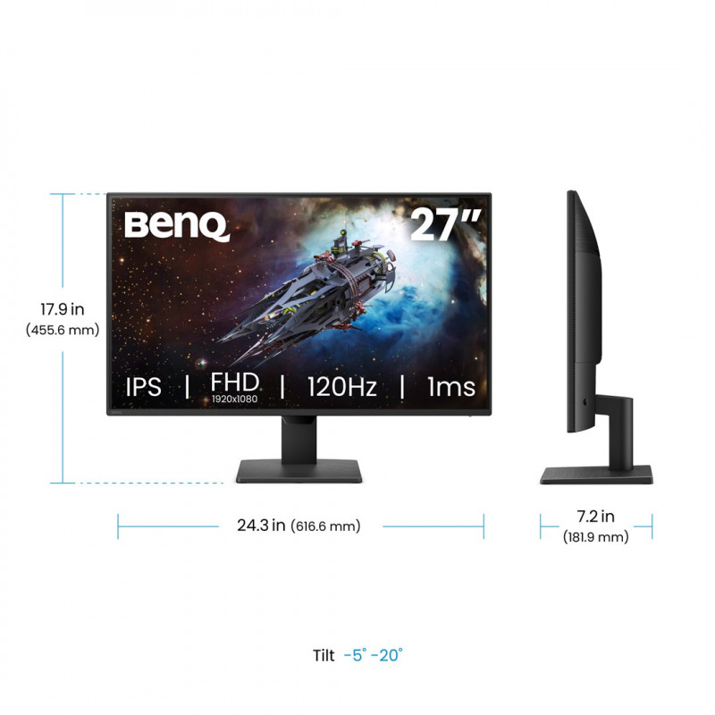 BenQ GW2790P 27 IPS 1920x1080 120Hz 1ms Eye-Care plačiaekranis žaidimų monitorius