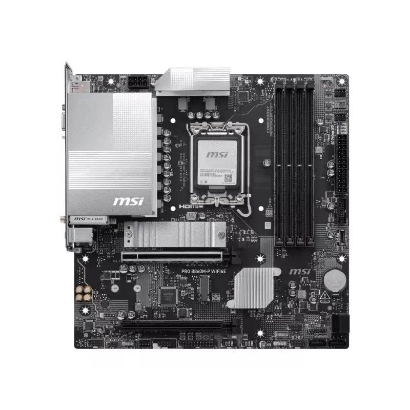 MSI PRO B860M-P WIFI6E pagrindinė plokštė, Intel B860, LGA 1851, Micro-ATX, DDR5