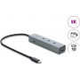 Delock 5 prievadų USB Type-C™ 10 Gbps šakotuvas su 8K vaizdo išvestimi ir PD 3.0 100 vatų (64379)