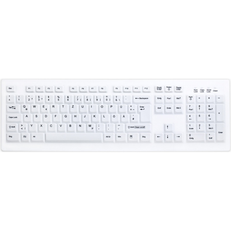 Active Key AK-C8100 belaidė higieninė klaviatūra, sandari, šveicariškas išdėstymas (QWERTZ), balta