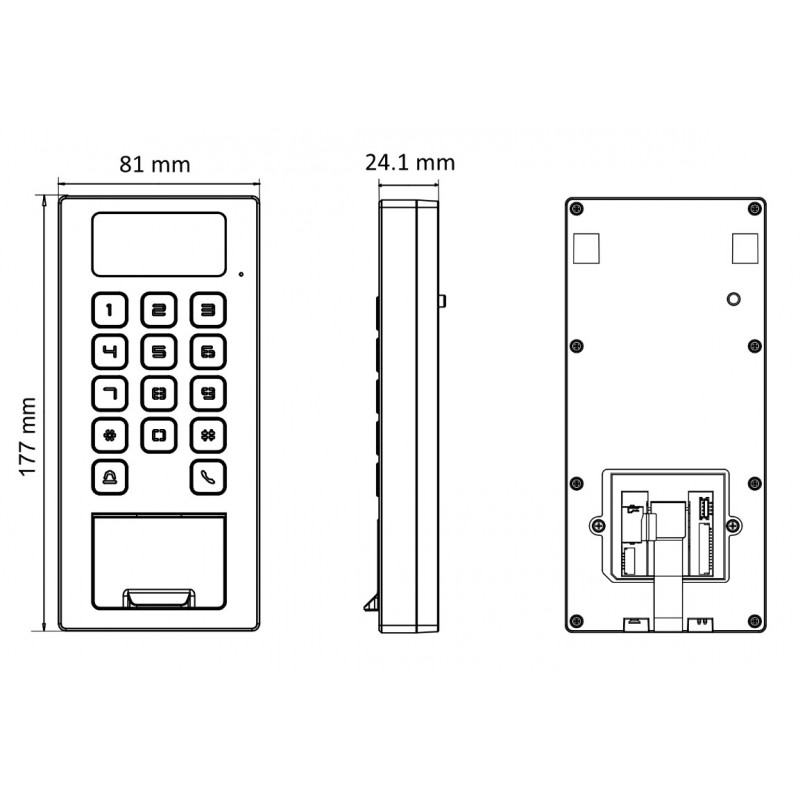 Hikvision DS-K1T502DBFWX prieigos kontrolės skaitytuvas, pilkas