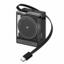 SHARGE įtraukiamas 65 GaN įkroviklis, 65 W, 2x USB-C, integruotas USB-C kabelis, juodas