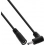 InLine® DC prailginimo kabelis, kampuotas kištukas, 3,5 x 1,35 mm, juodas, 0,5 m