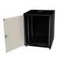IT-BUDGET 19 inch Tinklo spintelė SJB, 12U, 600x600 mm (P x G), stiklinės durelės, galinė panelė, juoda