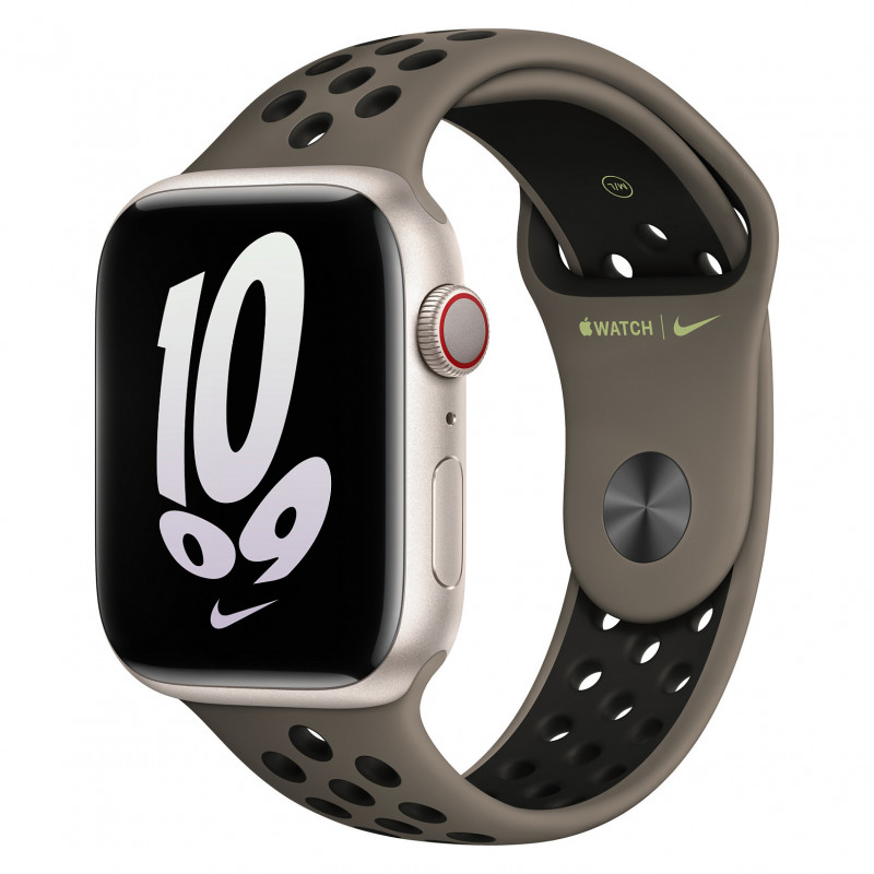 Apple Watch Nike Sport Band 45 mm – alyvuogių pilka/juoda