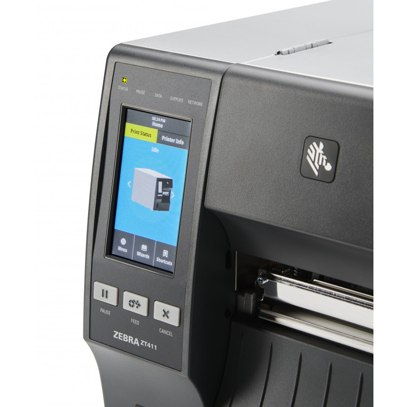 Zebra ZT411 4 colių etikečių spausdintuvas, 300 dpi, Serial, USB, 10/100 Ethernet, Bluetooth 4.1/MFi, USB Host, Peel with Full Rewind, EZPL, Euro and UK Cord