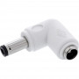 InLine® DC adapteris, 5,5 x 2,5 mm, kištukas/lizdas, kampuotas, baltas