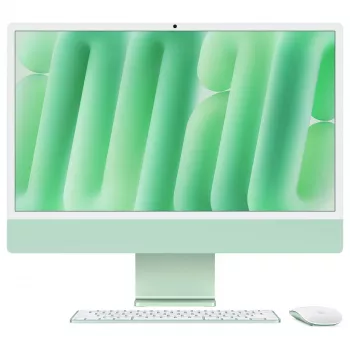 Apple iMac 24 inch M4 (10 branduolių CPU, 10 branduolių GPU), 32GB, 2TB SSD, žalias, Magic Keyboard su Touch ID ir skaičių klaviatūra (vokiška), Magic Mouse, gigabitinis Ethernet