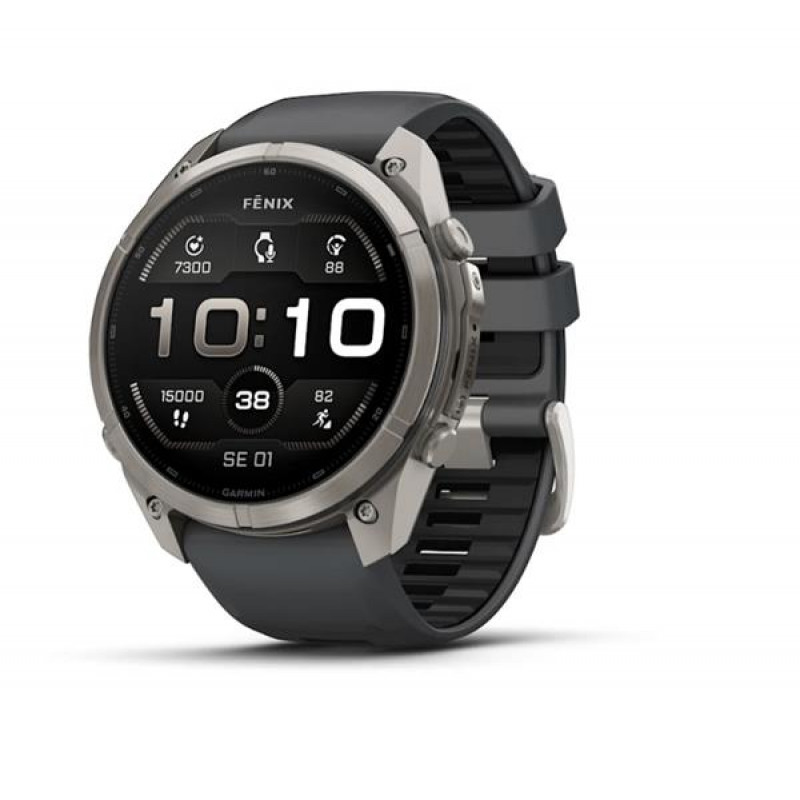 Garmin Fenix 9 Pro – 51 mm titano išmanusis laikrodis su grafito/juoda silikono apyranke