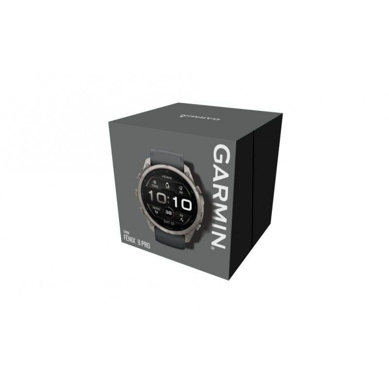 Garmin Fenix 9 Pro – 51 mm titano išmanusis laikrodis su grafito/juoda silikono apyranke