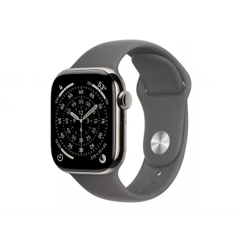 Apple Watch Series 11 GPS + Cellular 42 mm Natural titano korpusas su pilka sportine apyranke, S/M