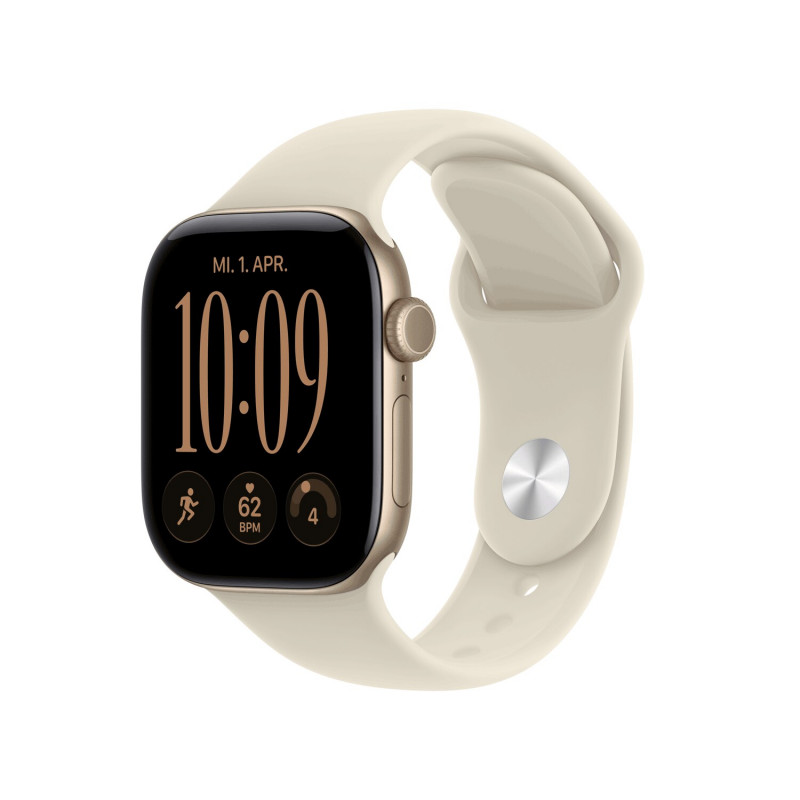Apple Watch Series 12 (auksinis, aliuminis, 42 mm, Sport Band Sand M/L)