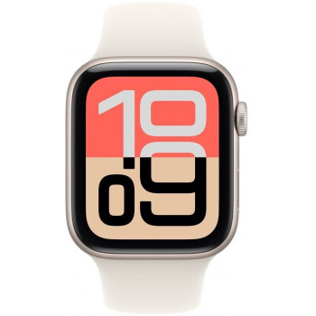 Apple Watch SE 3 (2025) GPS 40mm, Starlight aliuminio korpusas, Starlight sportinis dirželis S/M (MEH34)