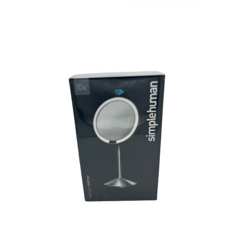 simplehuman sulankstomas veidrodis su jutikliu, 12 cm, įkraunamas, šlifuotas nerūdijantis plienas