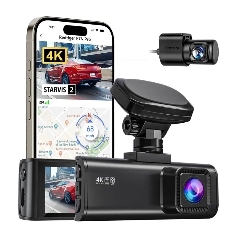 REDTIGER F7N Pro WiFi 4K + 1080p vaizdo registratorius