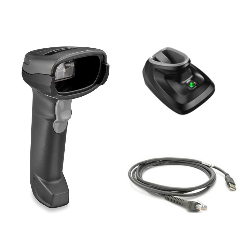 Zebra DS2278-SR brūkšninių kodų skaitytuvas USB rinkinys su pateikimo laikikliu ir ekranuotu USB kabeliu, juodas (DS2278-SR7U2100PRW)