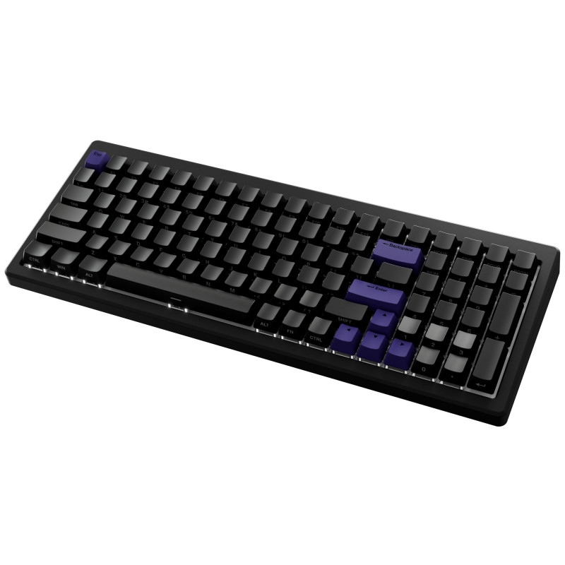 Ducky Cushion 98 žaidimų klaviatūra, 96%, US išdėstymas (ANSI), Shush raudoni jungikliai - matinė juoda
