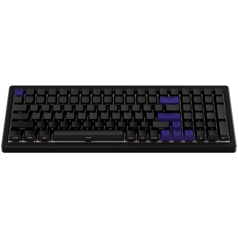 Ducky Cushion 98 žaidimų klaviatūra, 96%, US išdėstymas (ANSI), Shush žali jungikliai - matinė juoda