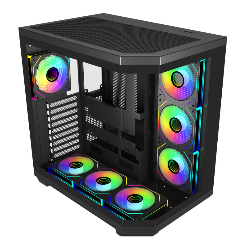 FSP U580 ARGB ATX Ultra bokštas žaidimų korpusas – juodas