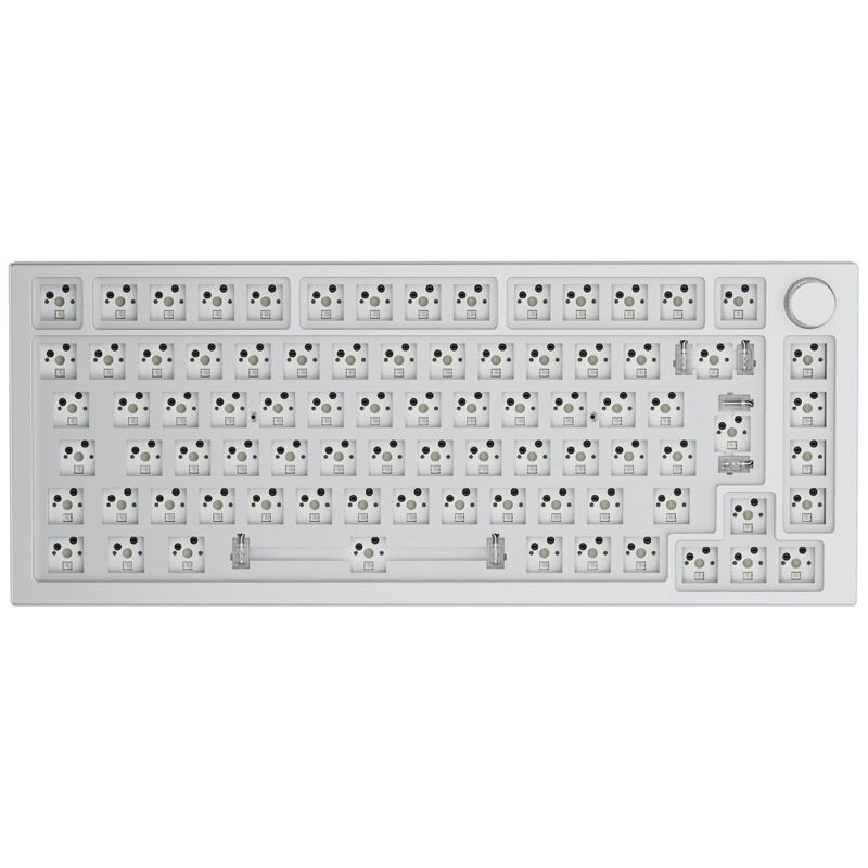 Glorious GMMK Pro balta ledo 75% TKL klaviatūra - Barebone, ISO išdėstymas, sidabrinė