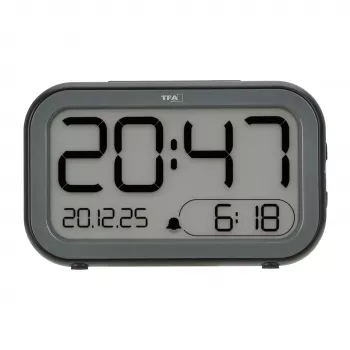 TFA Dostmann Bingo Hybrid skaitmeninis žadintuvas, LCD/LED ekranas, juodas/antracito, 60.2048.01