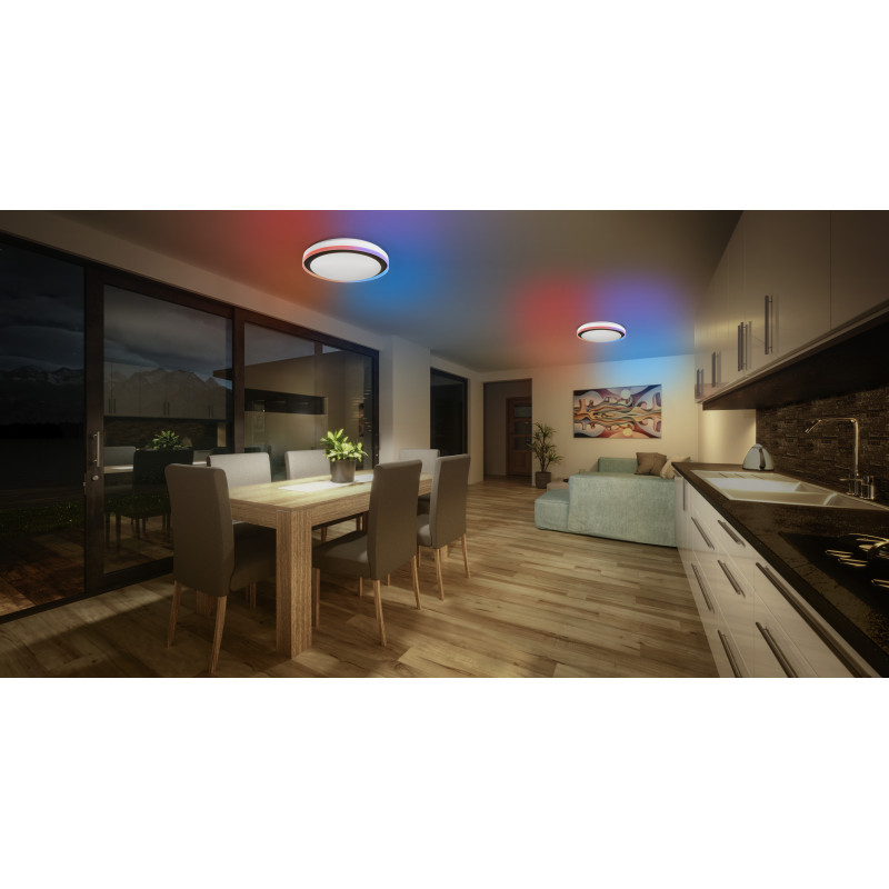 Osram SMART+ WiFi Orbis Magic sieninė/lubų šviestuvas 500 mm, RGB+TW, reguliuojamo ryškumo, 38 W - juodas/baltas