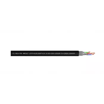 Cordial Cat7a S/FTP komutacinis kabelis RJ45, 1 m, juodas