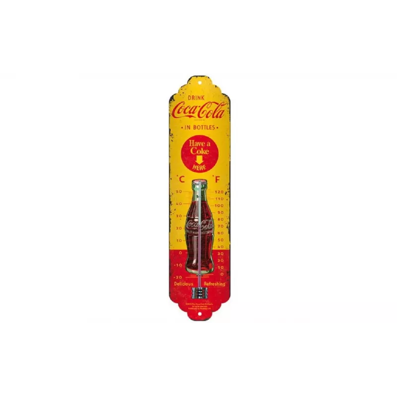 TFA Dostmann NOSTALGIC ART Coca Cola termometras geltonas, raudonas