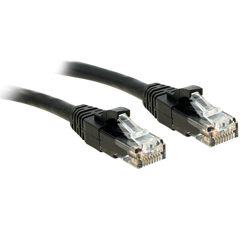 Lindy Cat6 U/UTP komutacinis kabelis RJ45, 7,5 m, juodas
