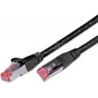 Wirewin Cat6 S/FTP komutacinis kabelis, 0,25 m, juodas