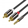 UGREEN AV116 RCA į AUX 3,5 mm garso kabelis 1 m – juodas