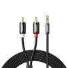 UGREEN AV116 RCA į AUX 3,5 mm garso kabelis 1 m – juodas