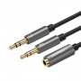 UGREEN UV140 AUX 3,5 mm garso skirstytuvas - juodas/pilkas