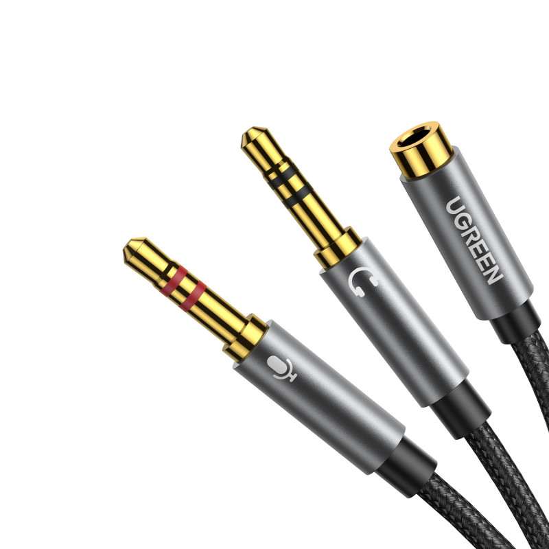 UGREEN UV140 AUX 3,5 mm garso skirstytuvas - juodas/pilkas