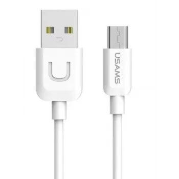 USAMS US-SJ098 U-Turn Micro USB į USB duomenų perdavimo ir greito įkrovimo laidas, 2 A, 1 m, baltas