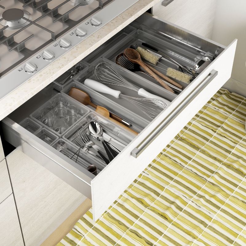 KIS Box Sistemo Organizer 6 15 x 15 x 5 cm permatomas/šviesiai pilkas
